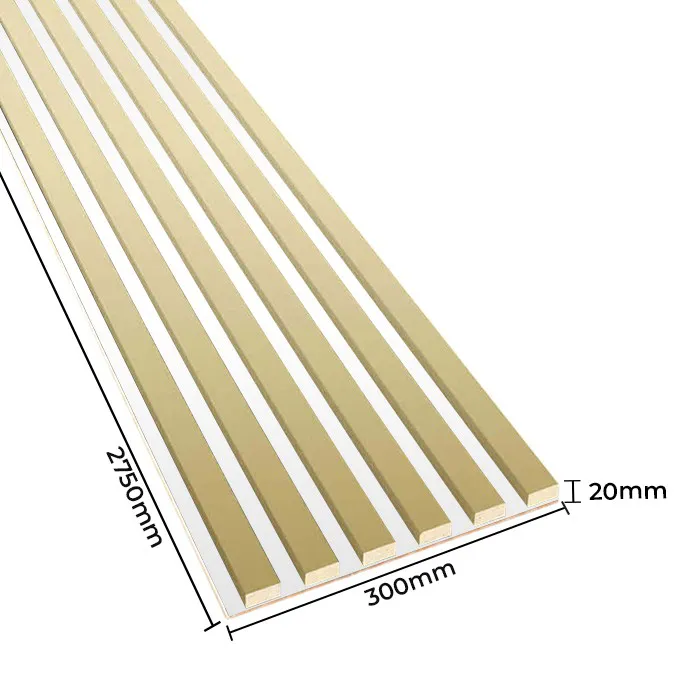 lamele w kolorze złotym na białej płycie