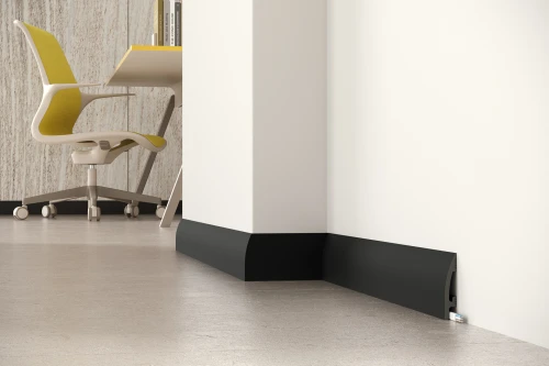 Listwa przypodłogowa Durofit PF083B czarna 8 cm Premium Floor